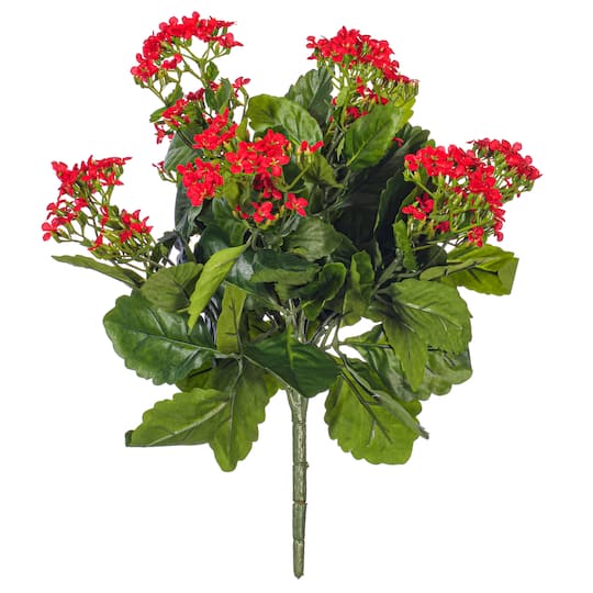 15" Red Artificial Kalanchoe Bush